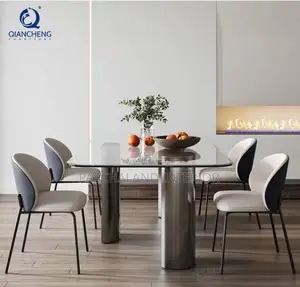Luxury Glass Top Dining Table Set