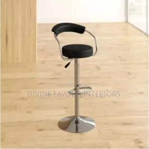 Swivel Adjustable Height Bar Stool - Set of 2 - Black