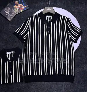 Photo - Original Quality Polo for Men, Stripe Green and Black S-5xl