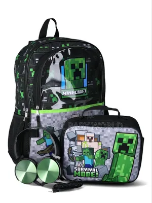 Minecraft Creeper Boys 17inchs Laptop Backpack 3pcs Set