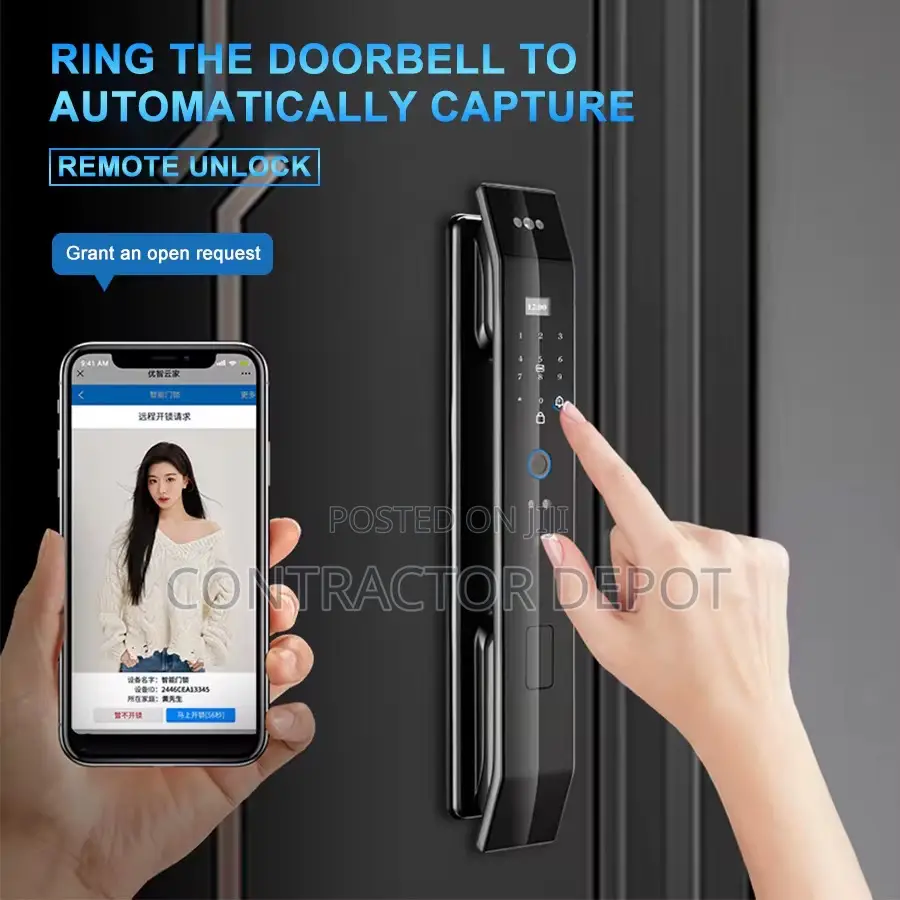 Tuya App 3d Face Recognition Digital Smart Lock for Door