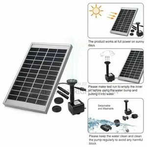 Usa Solar Panel Powered Water Feature Pump Garden