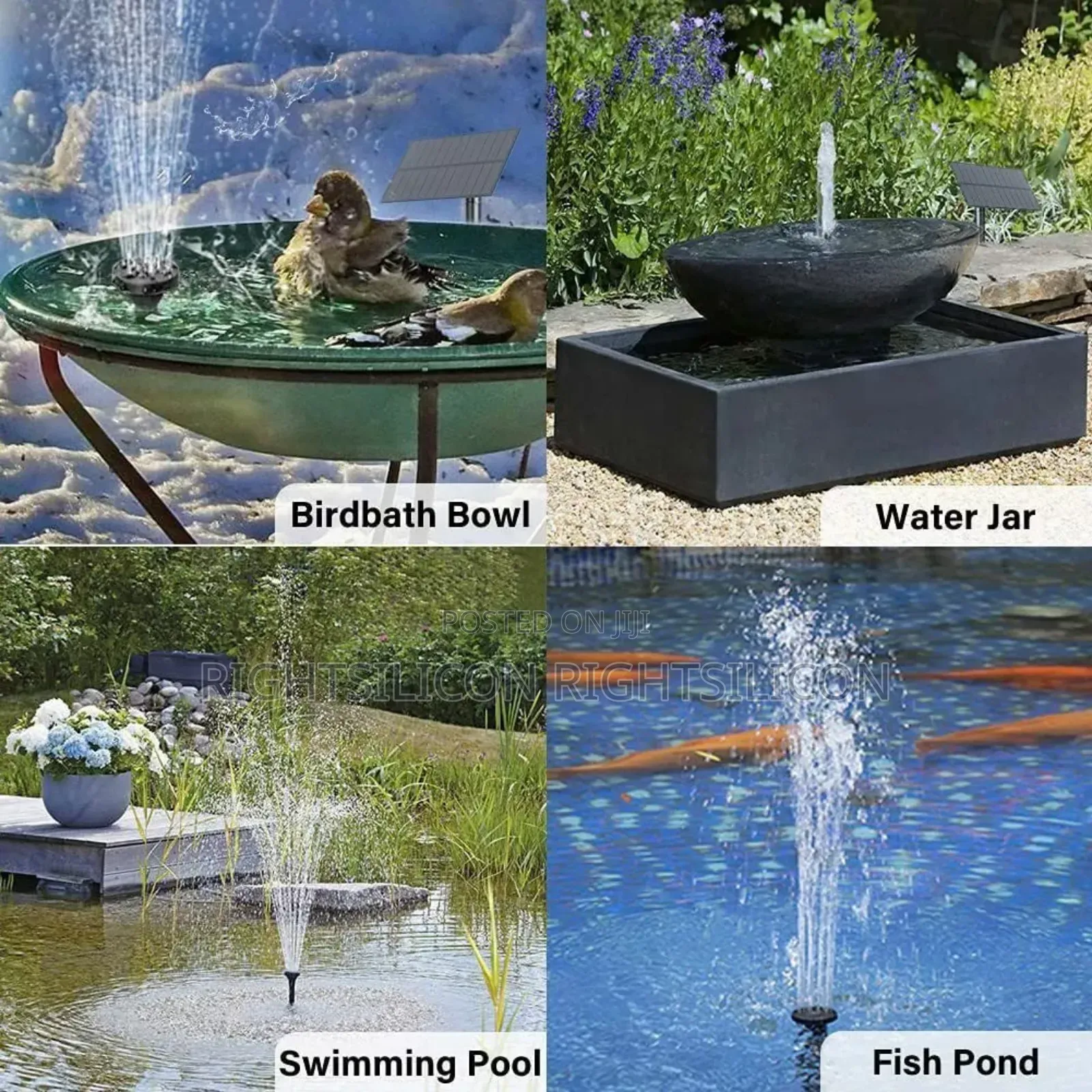 Usa 400l/H Solar Panel Powered Water Feature