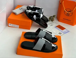 Shinning Leather Hermes Slippers