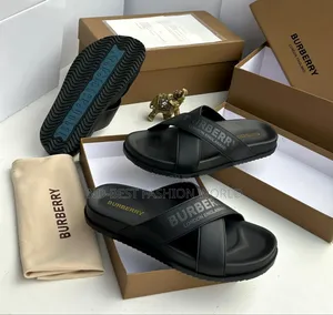 Burberry Leather Black Slippers