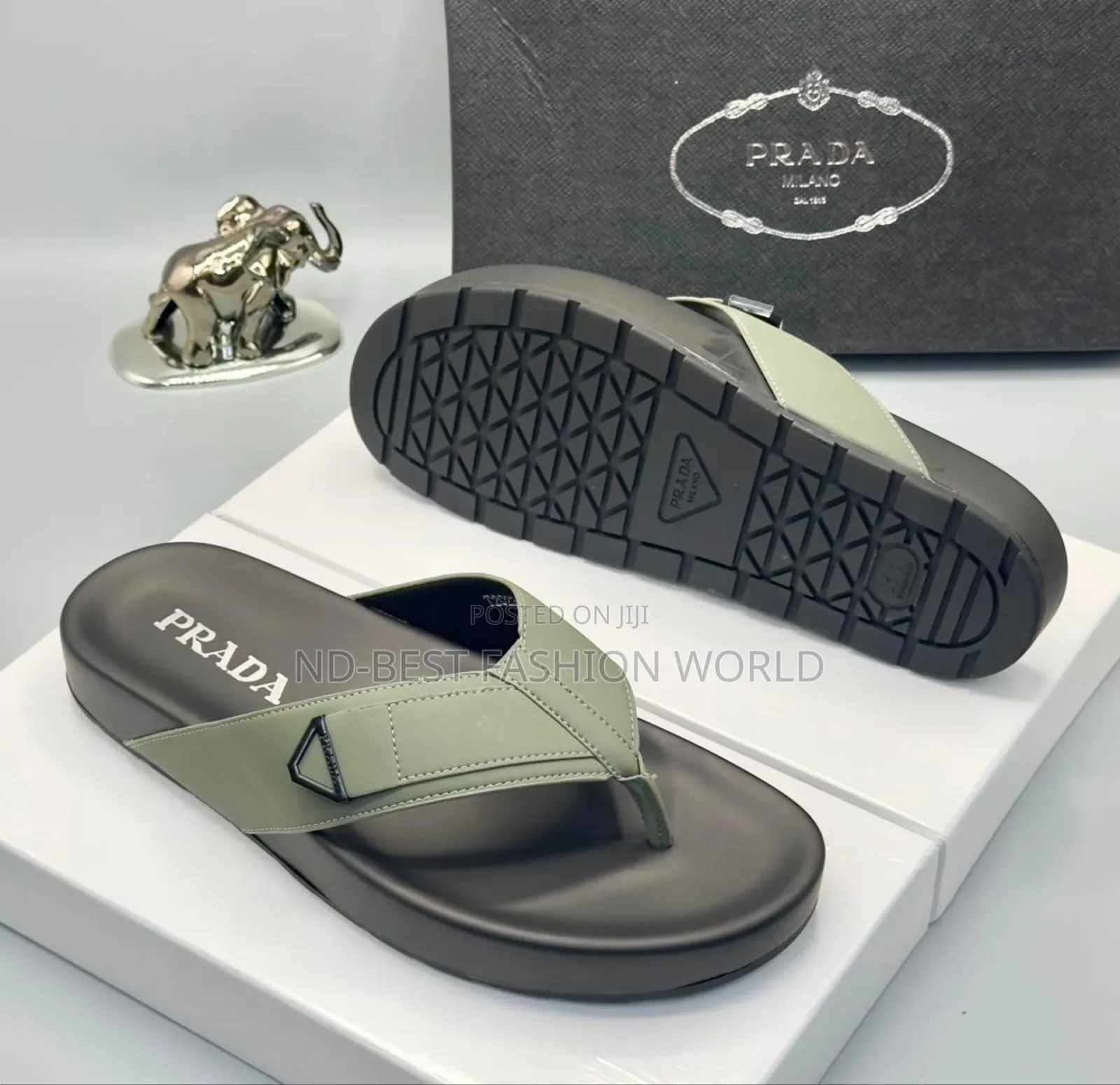 Prada Leather Off Color Slippers