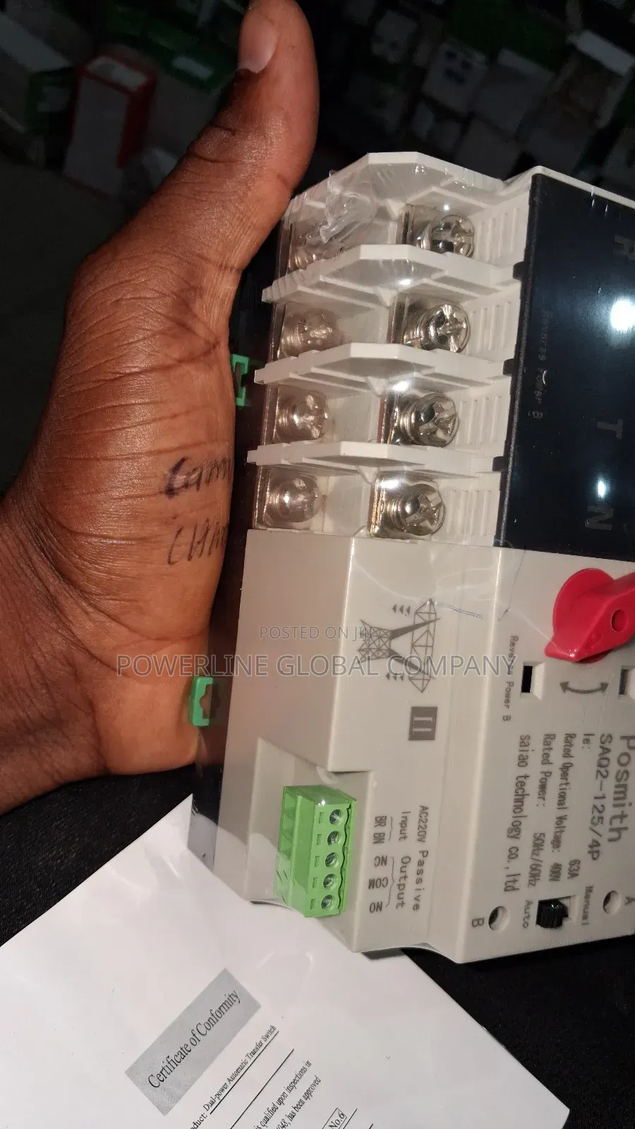125amps Automatic Change Over 4 Pole for Homes/ Offices/ Bar