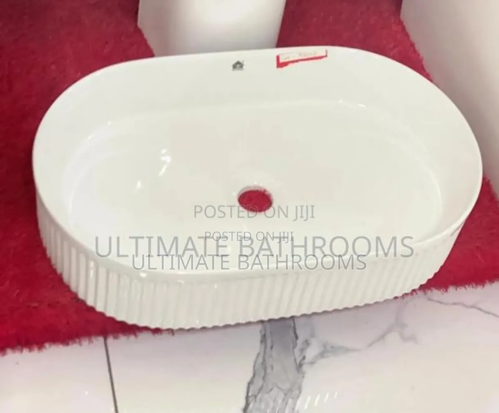 Sweethome Stripe White Counter Top Basin