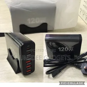 120w 3-C+3-Usb Multi Port Desktop Fast Charger