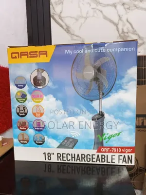 Qasa 18-Inch Solar Rechargeable Fan