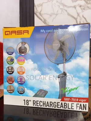 Qasa 18-Inch Solar Rechargeable Fan