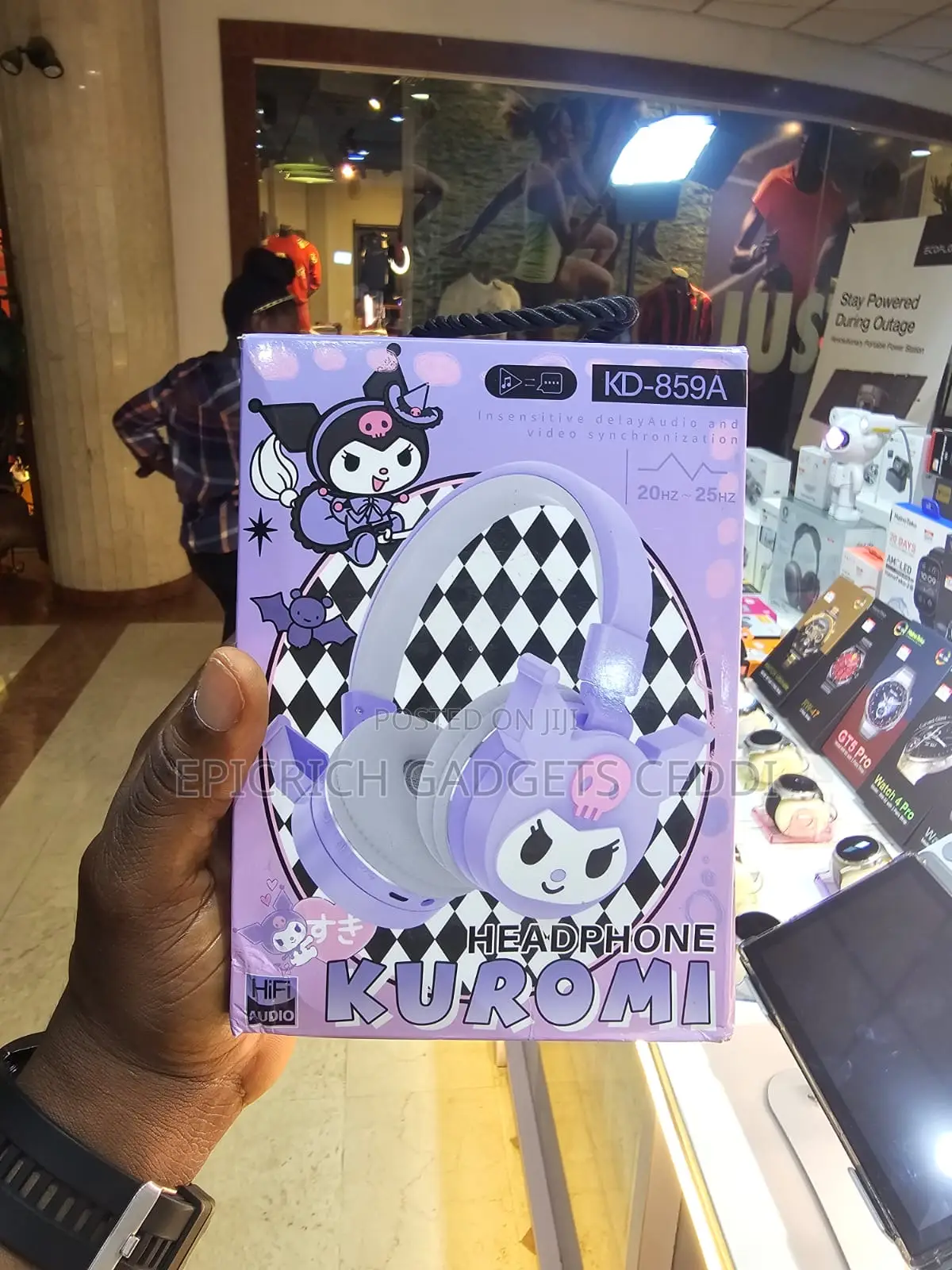 Kuromi Kiddies Cat Ears Headset