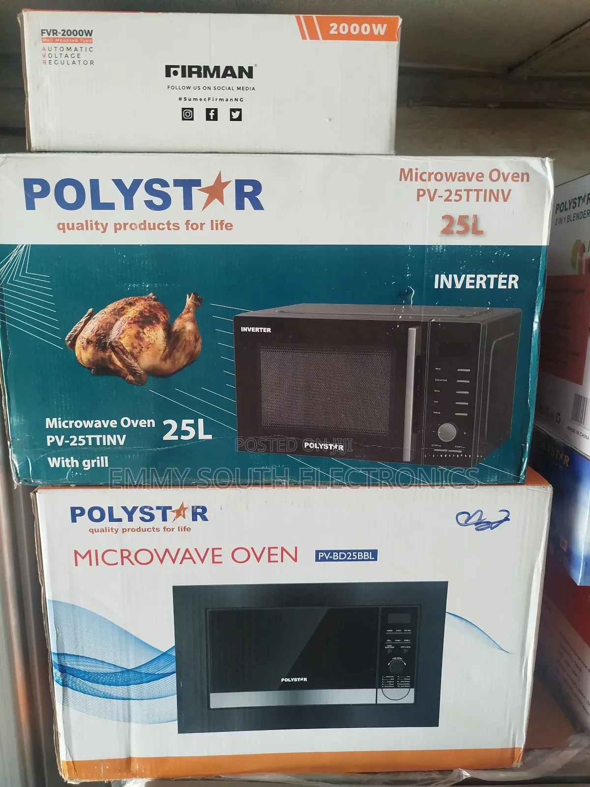 Polystar Inverter Microwave Oven With Grill 25 L