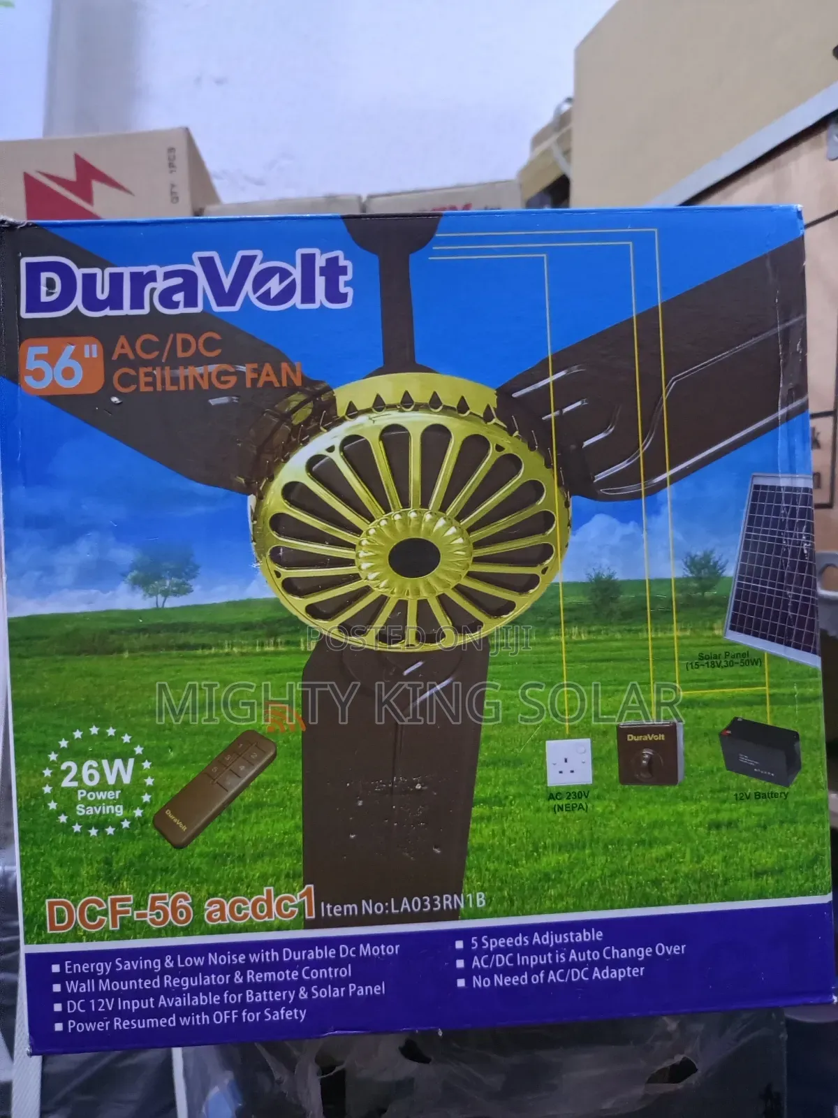 Dura Volt Solar Ac/Dc Fan