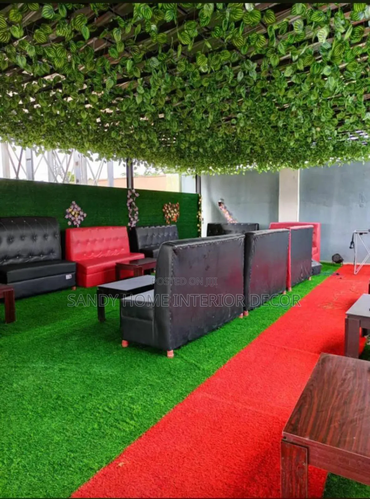 Artificial Grass and Flowers Available as Seen