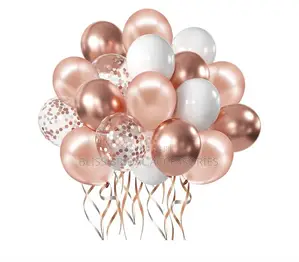 Rose Gold Confetti Latex Balloon