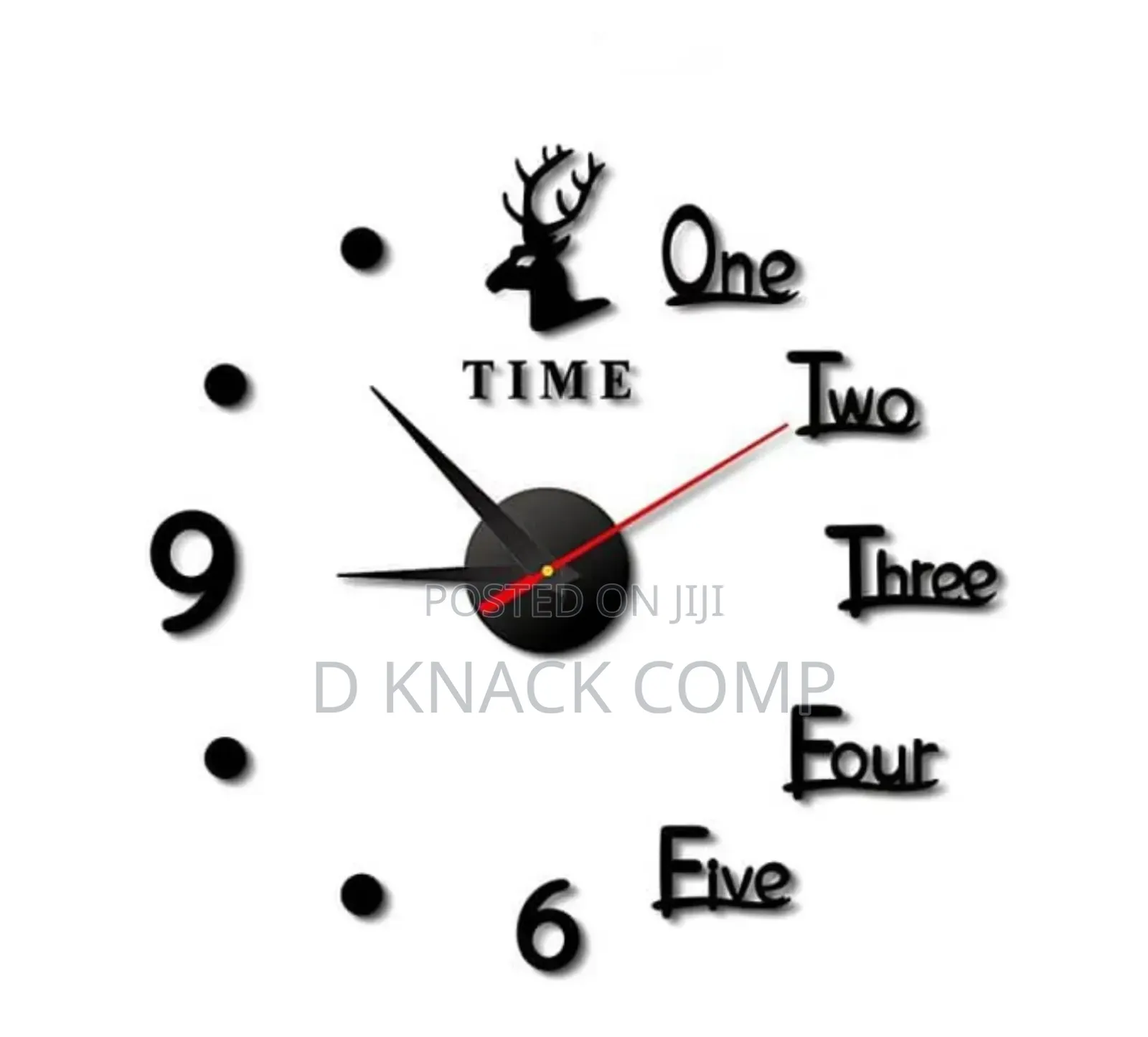 3d Diy Black Number Wall Clock Stickers