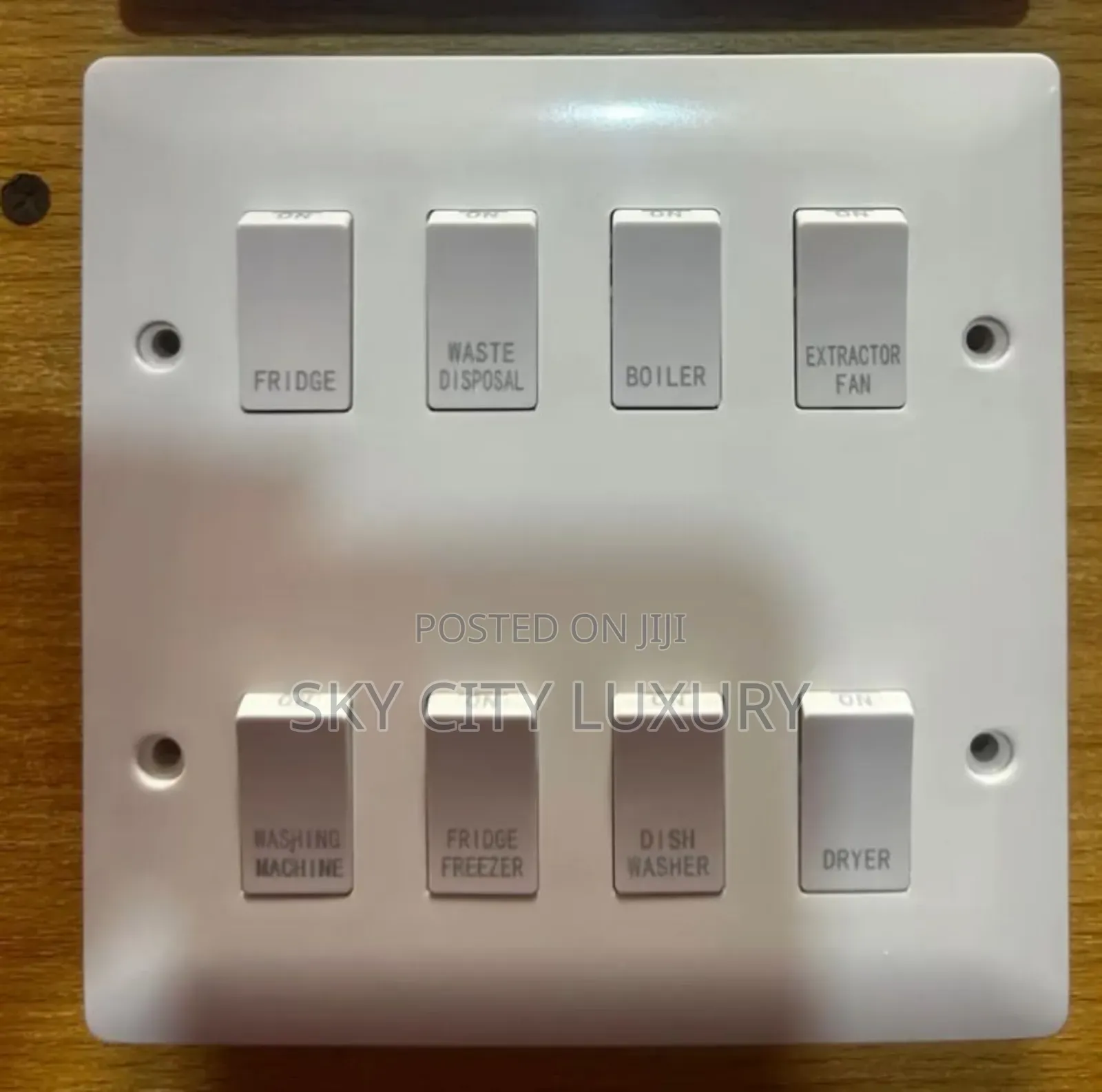 8gang Metal Switch White Body