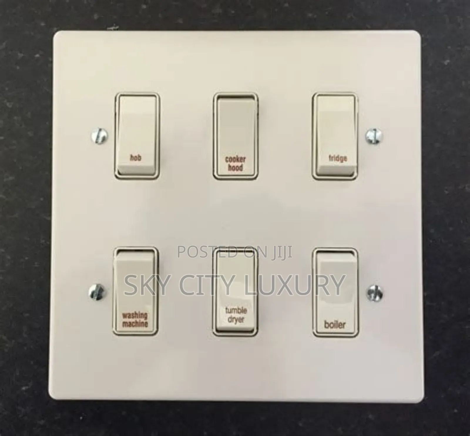 6gang Metal Switch White Body