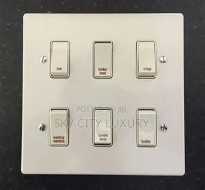 6gang Metal Switch White Body
