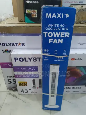 Maxi Oscillating Tower Fan Model Fz10-22jr –3-Speed Settings