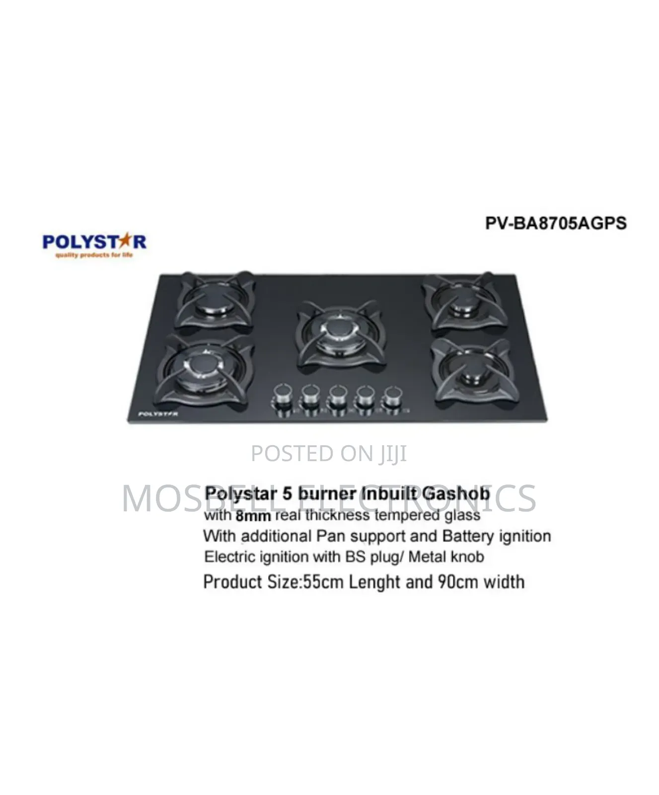 Polystar 5 Burner Built-in Gashob