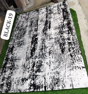 Black 19 Designed Center Rug Turkish