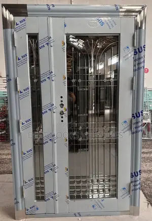 4ft by 7ft Stainless Glass Door Series 009