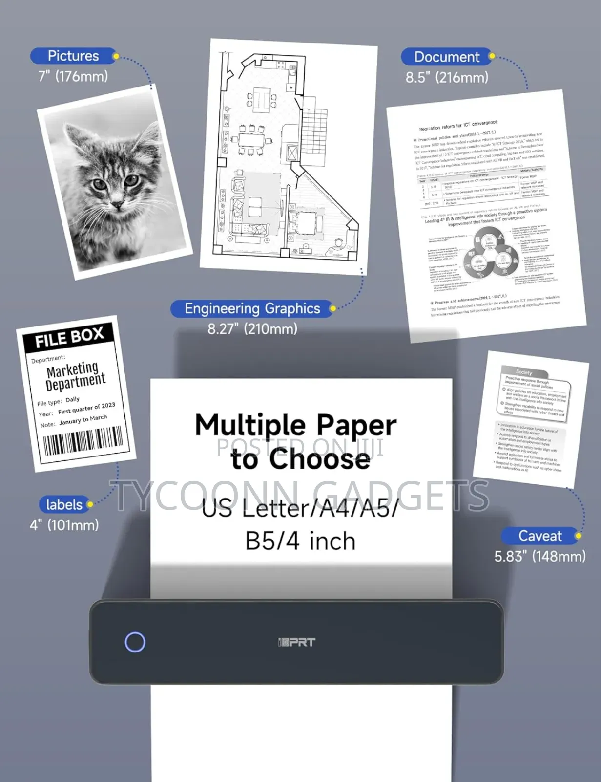 Portable Thermal A4 Printer for Travel Home Office Inkless