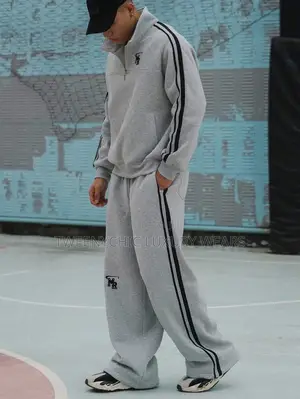 Dazy Men's Casual Contrast Stripe Fleece Hoodie and Pants