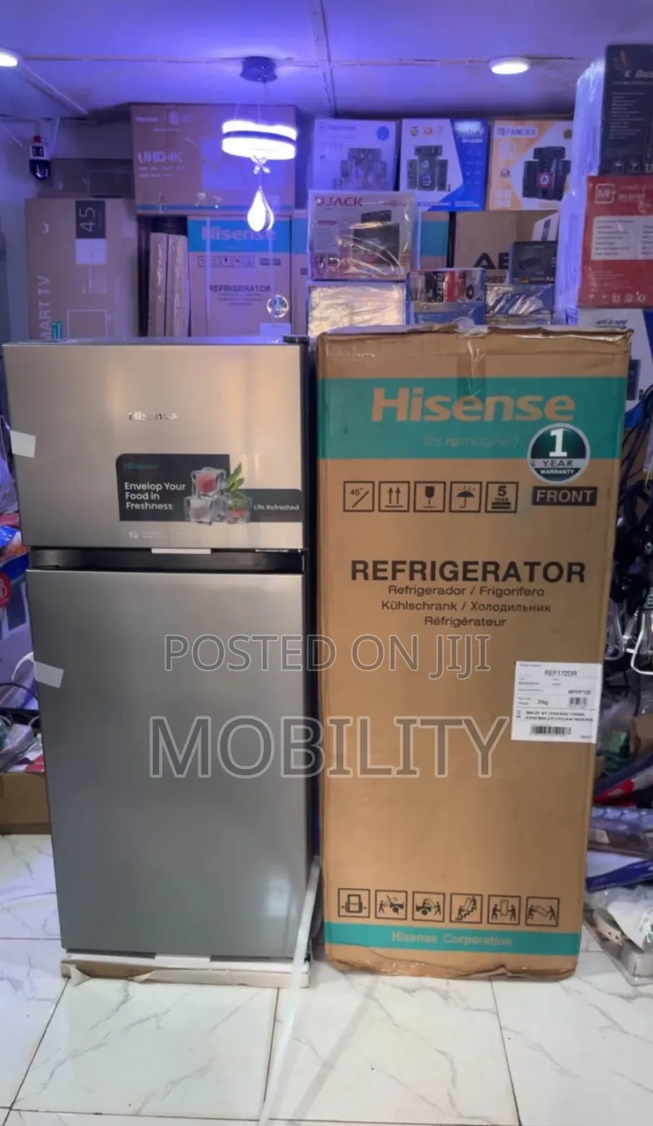Hisense Double Door Freezer and Fridge 124l