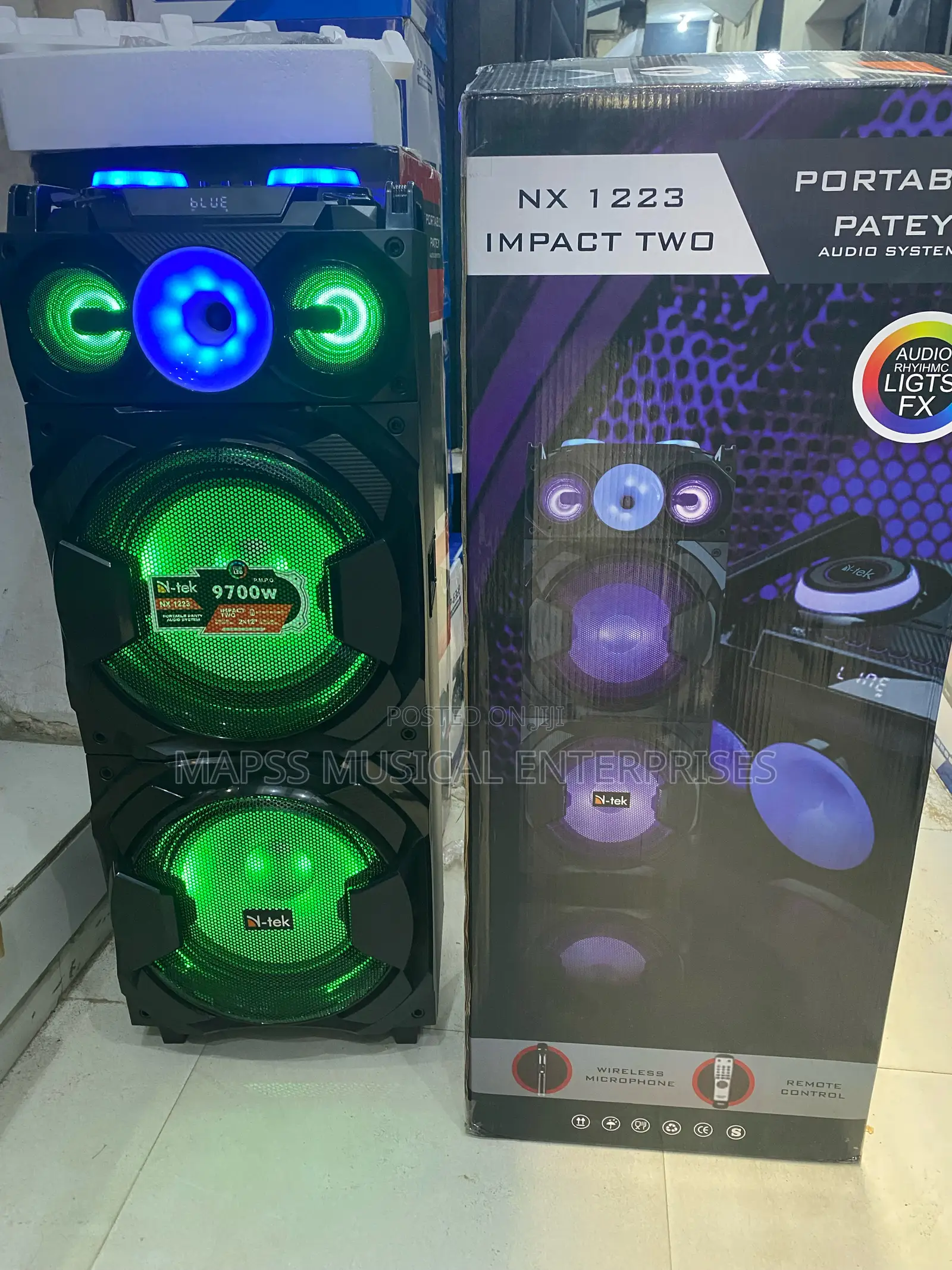 N-Tek Impact Two 12" Dj Party Speaker System (Model Nx 1223