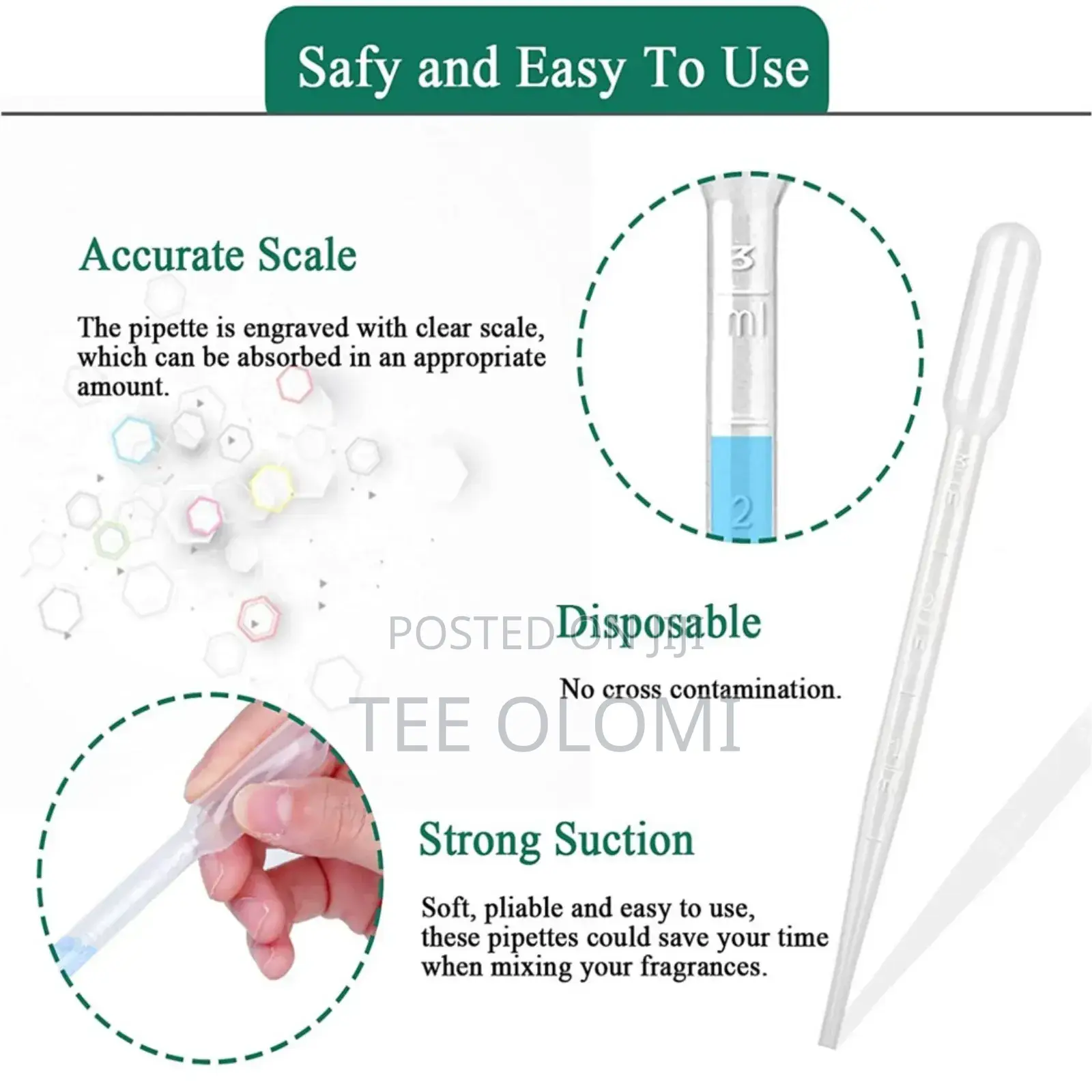 3ml Disposable Plastic Pipette, 100 Pieces