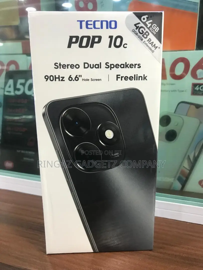 New Tecno Pop 10C 64 GB Black