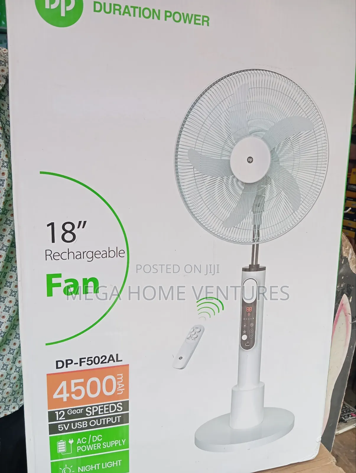 Duration Power 18 Rechargeable Fan