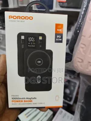 Porodo Pb080 10,000mah Magsafe Power Bank Built-in Lightning
