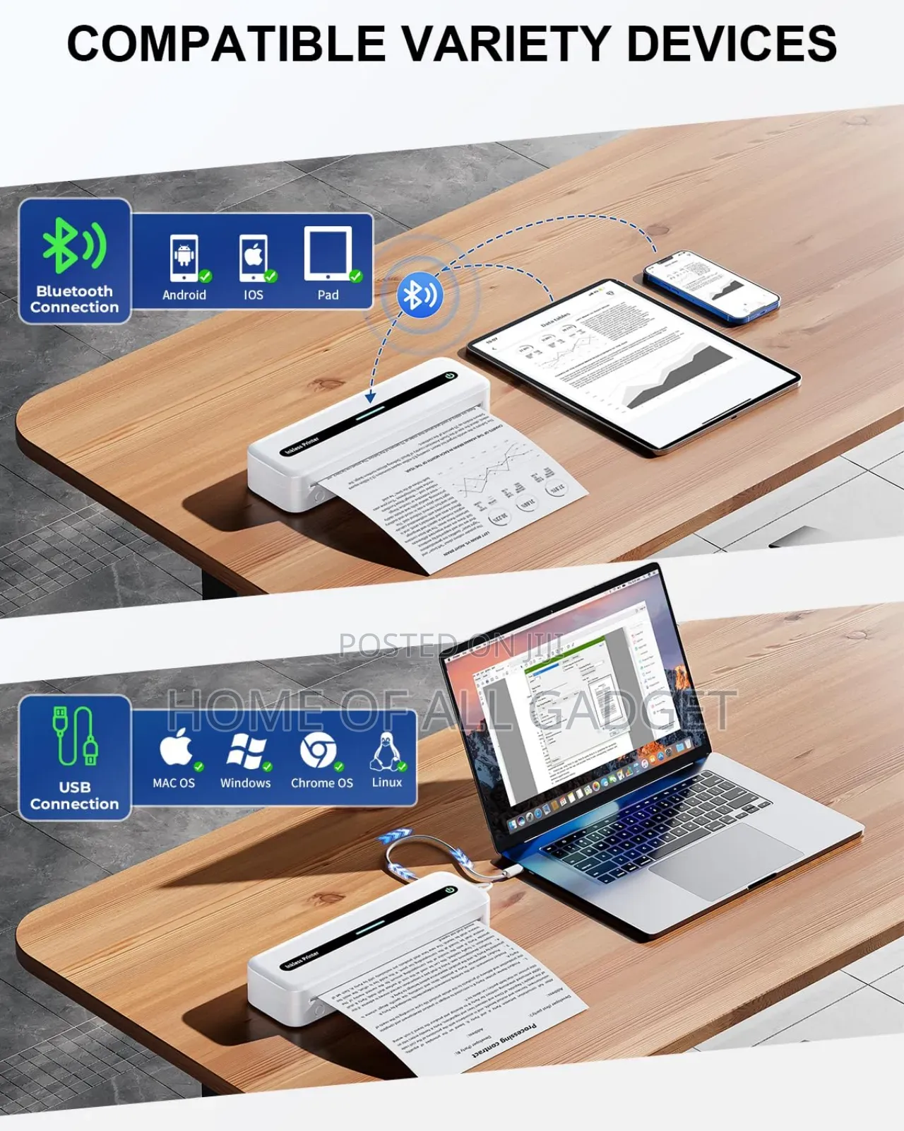 M832 Portable Printer Compatible Smartphone Tablet Laptop
