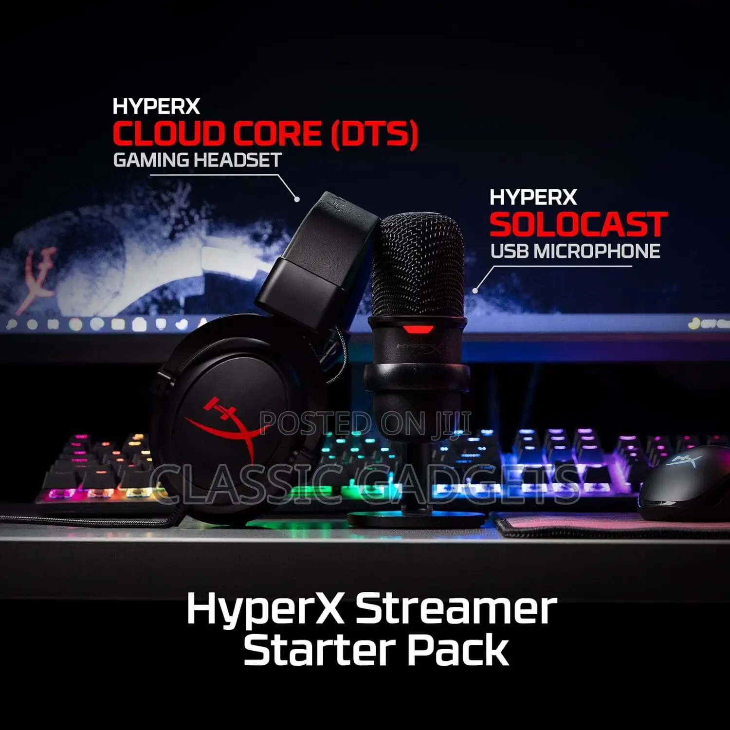 Hyperx Solocast Wired Microphone /Cloud Core Gaming Headset