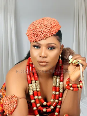 Igbo/Benin Women Beaded Traditional Bridal Cap for Rent