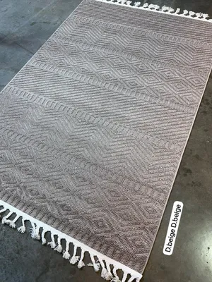 D. Beige Soft Pile Center Rug Turkish
