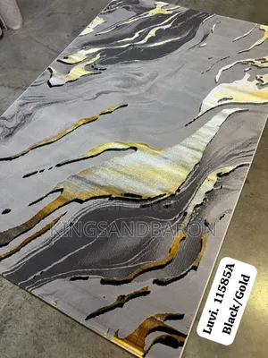 7×10fts Black and Gold Turkey Center Rug