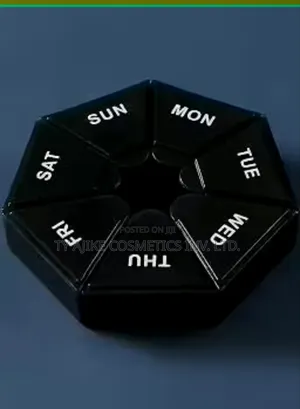 7 Day Drug Pill Box Organizer - Black
