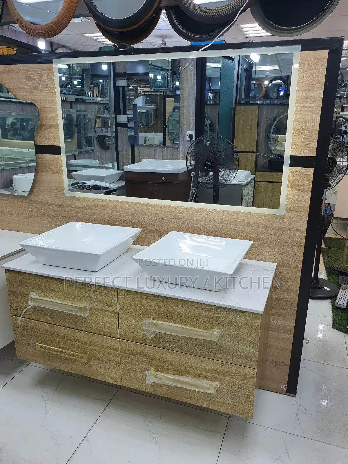 Double Cabinet With Led Mirror