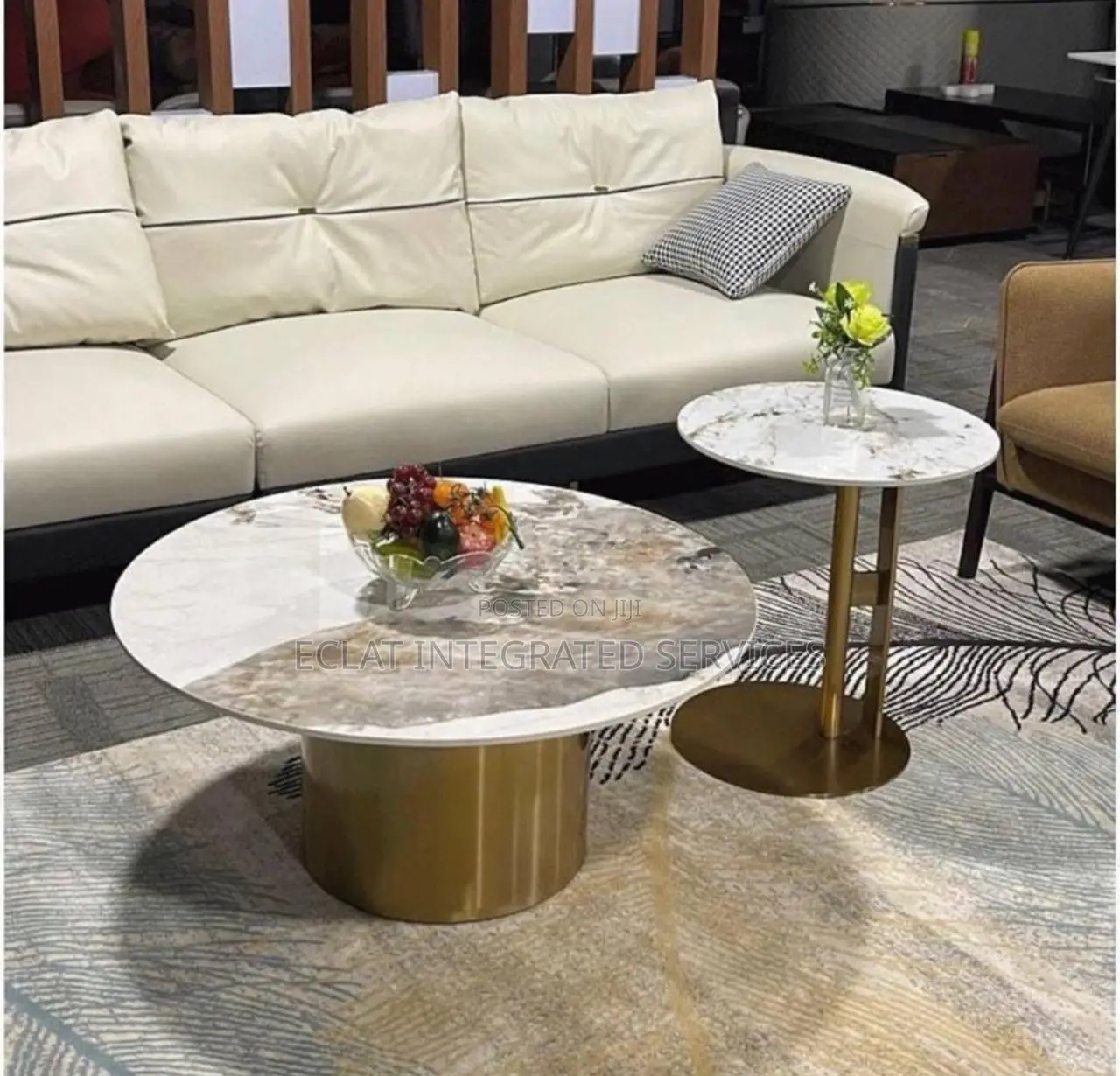 Marble Center Table With Side Stool