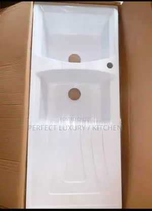 White and Grey Acrylic Double Bowl Kitchen Sink
