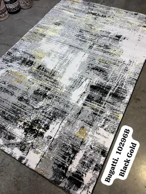 Gold/Black Bugatti 10296b Center Rug Turkish