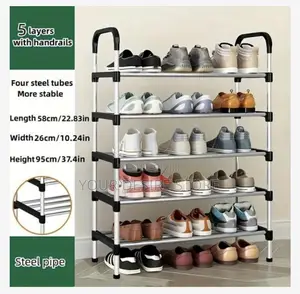 Shoe Rack Stackable Assembly Shoe Clothes Organizer-5 Layers