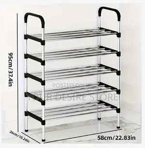 Shoe Rack Stackable Assembly Shoe Clothes Organizer-5 Layers
