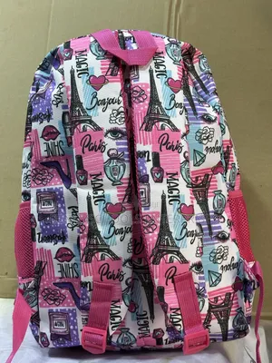 Pink and White Multi Coloured Stock School Bag and Backpack