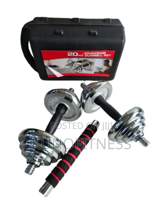 20kg Adjustable Dumbbell Set With Bar Extension in Ikeja Sports